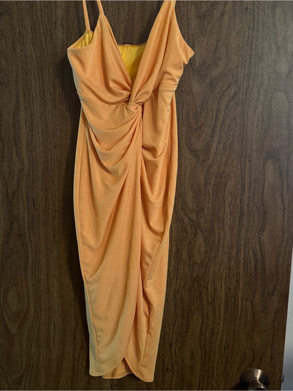 Forever 21 Yellow Twist-Front Midi Dress